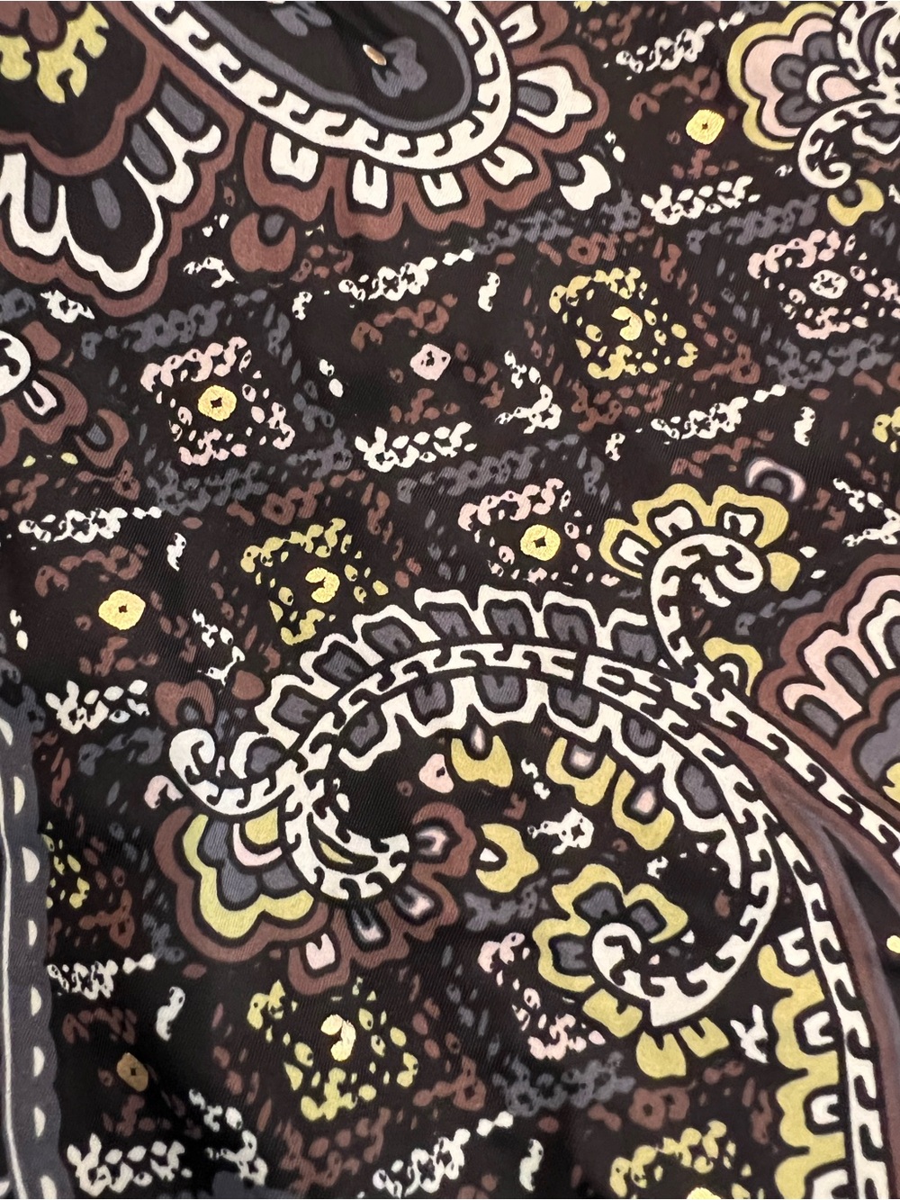 Athleta 3 pc bikini/tankini set 36D/M in brown blue paisley w gold beads - Picture 8 of 9